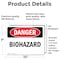 Signmission Biohazard Danger Sign, Vinyl Decal, 10in W x 7in L, 2PK OS-2PACK-DS-D-710-L-2411 - alternate 4